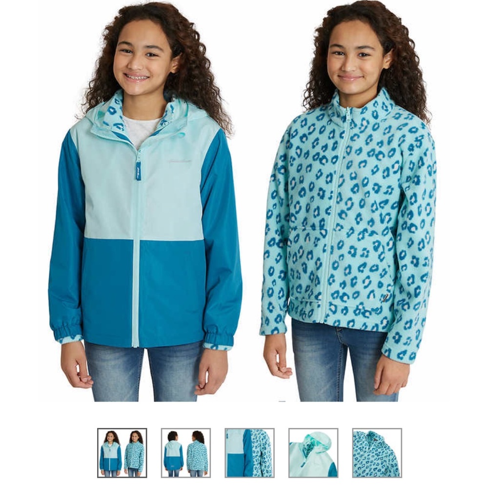 NWT Eddie Bauer Kids Teal 2-Piece Jacket in XS